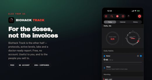 BioHack Track — protocols, active levels, labs and a doctor-ready report